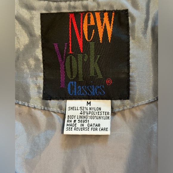 Sz M New York Classics nylon vintage retro track jacket full zip purple grey 90s - Picture 8 of 8
